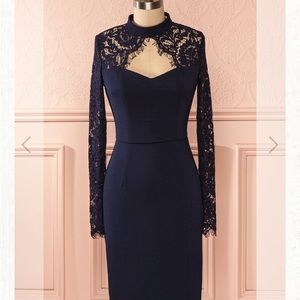 NWOT Navy lace dress